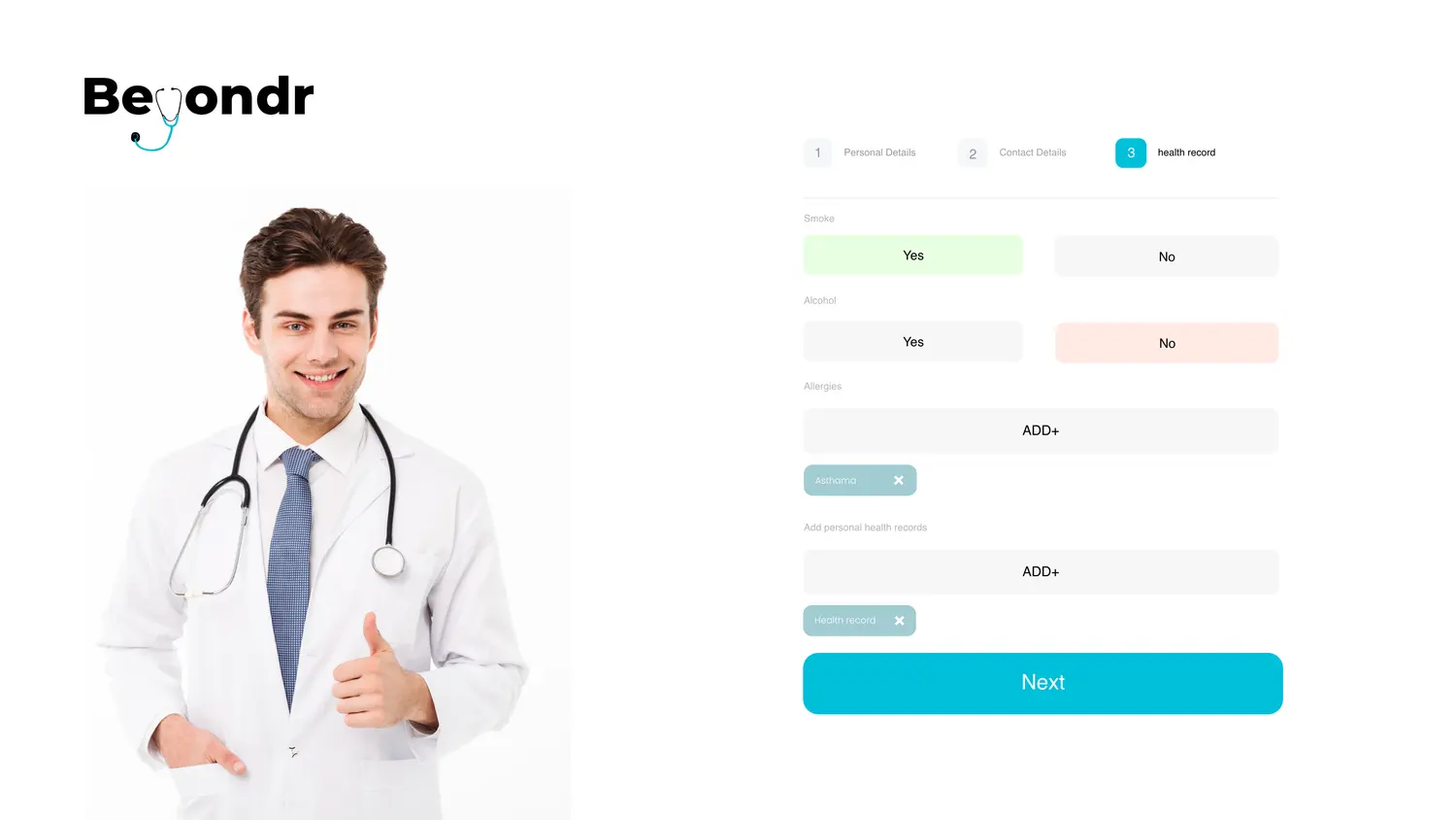 Beyondr web platform — screen 9.