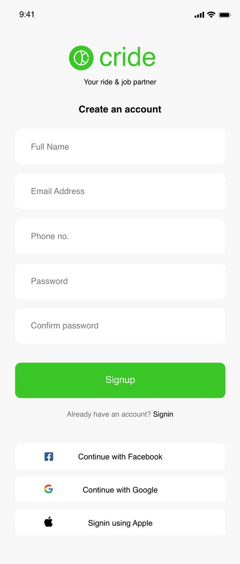 Cride app — screen 4.