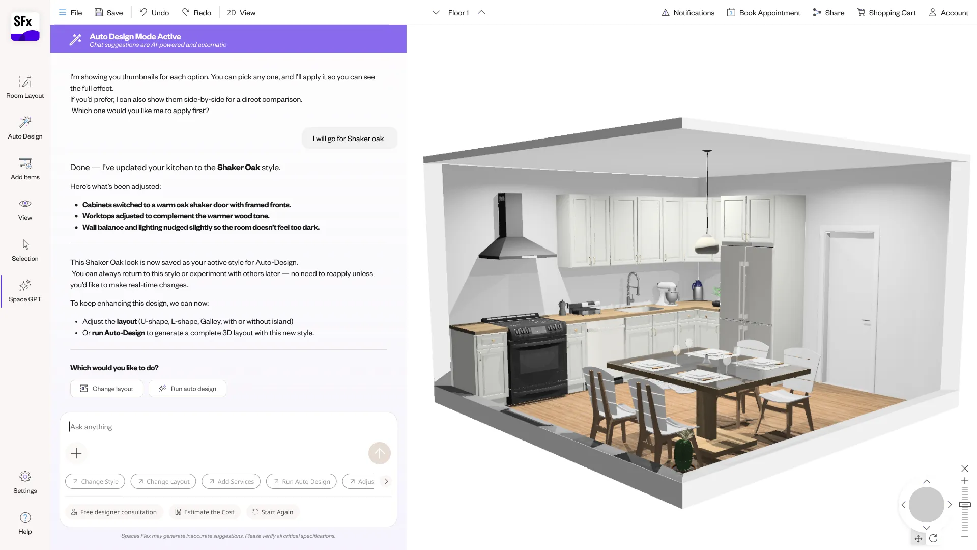 Spaces Flex NLP planner — screen 14.