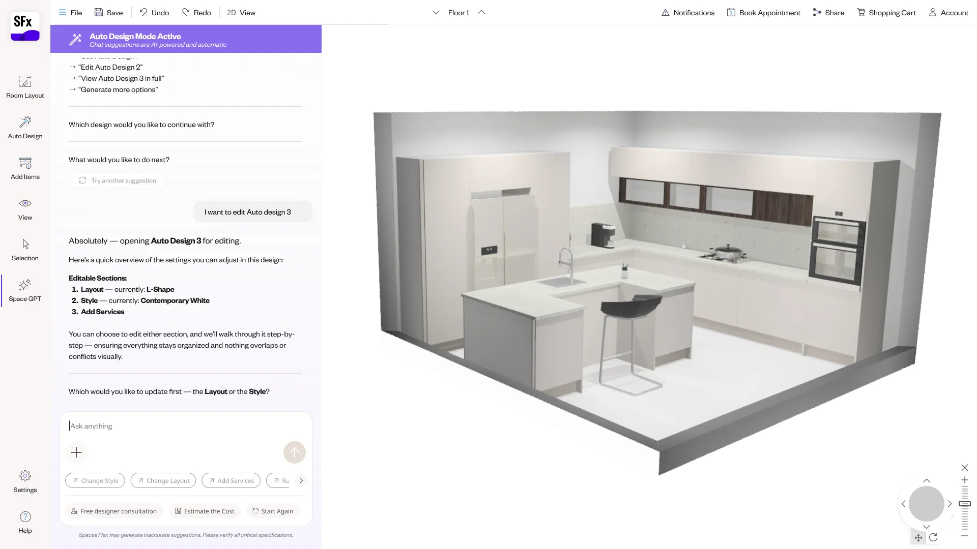 Spaces Flex NLP planner — screen 57.