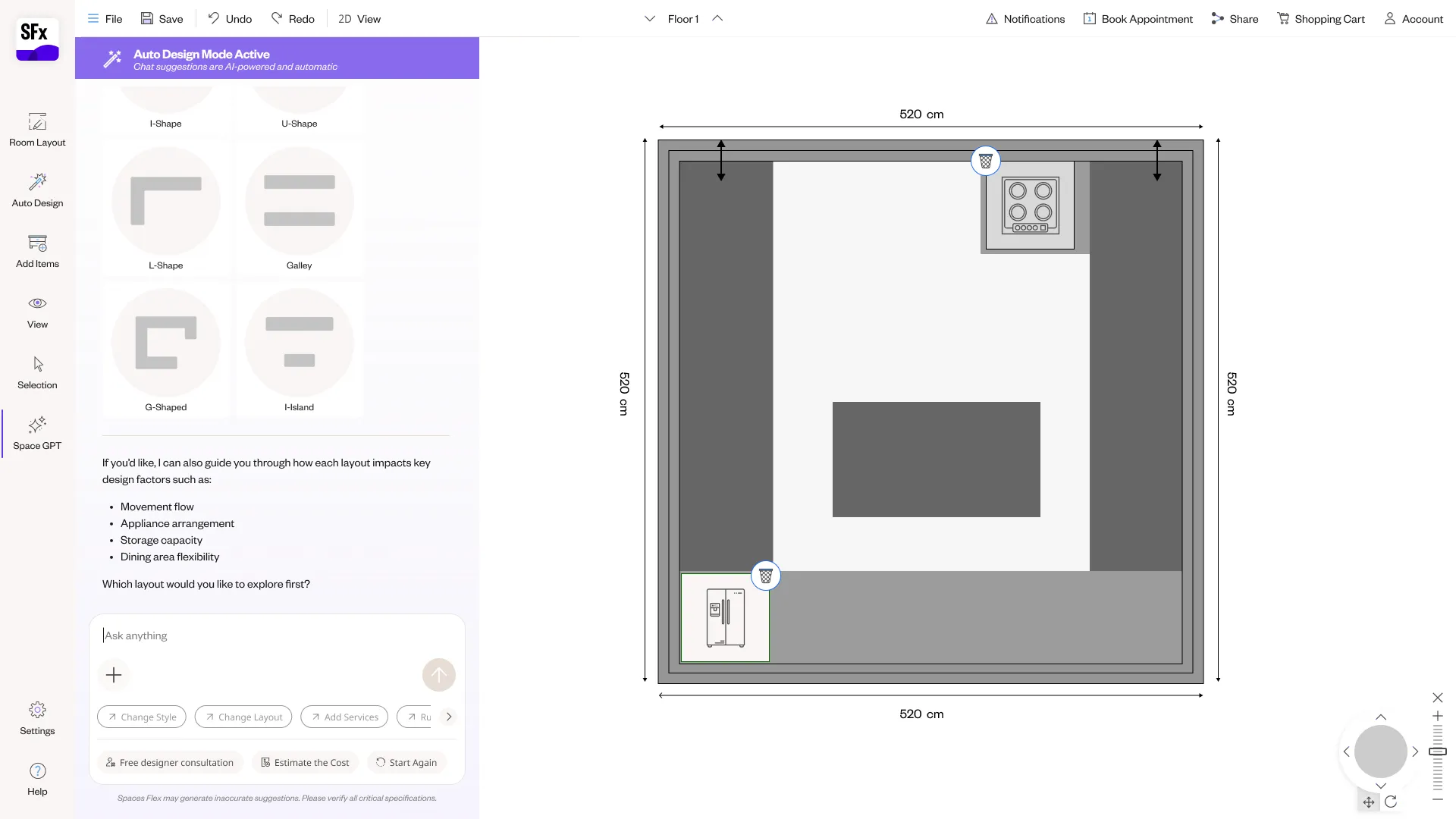 Spaces Flex NLP planner — screen 61.