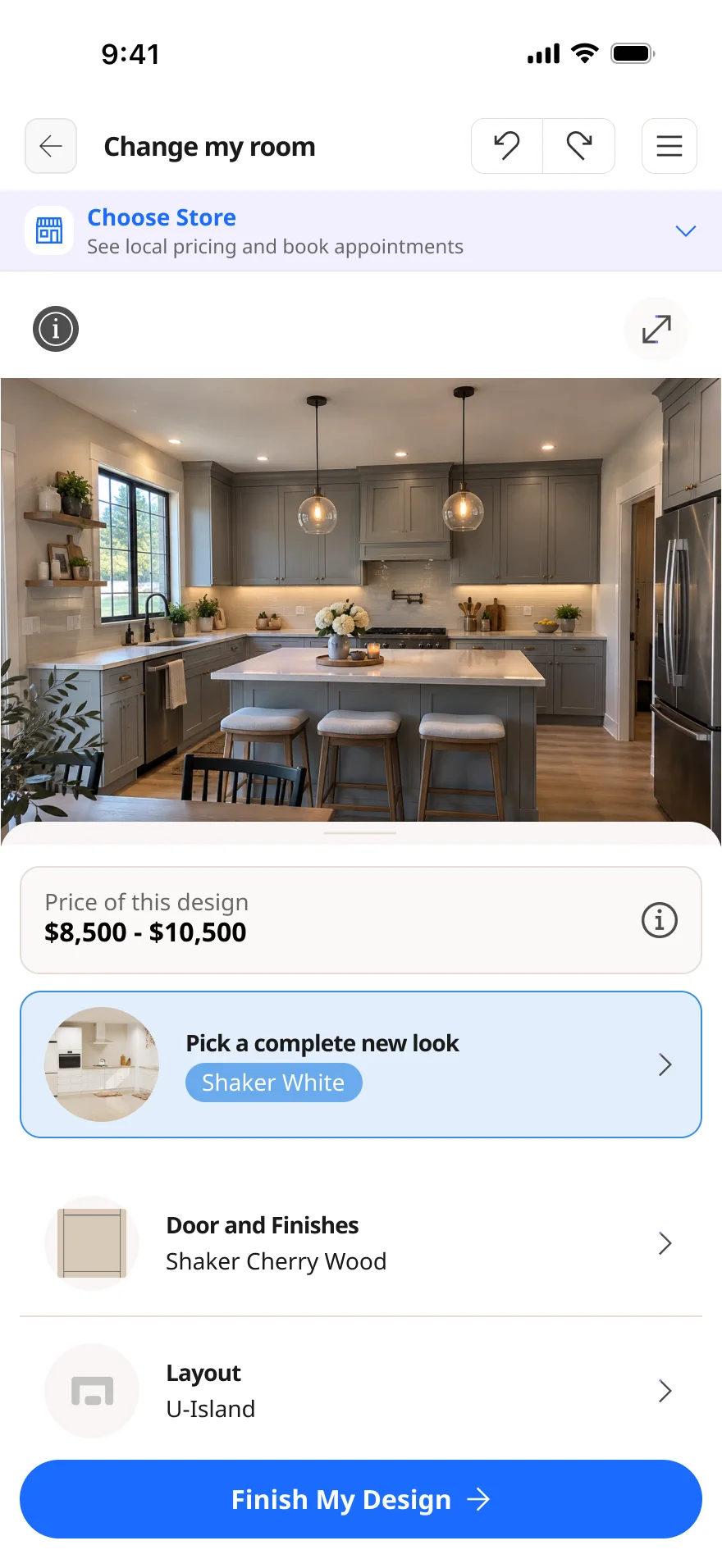 Store Selector mobile — screen 1.
